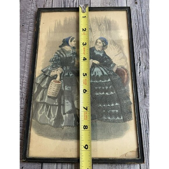 Antique Les Modes Parisiennes Petersons Magazine February 1858 Framed Print - Picture 8 of 8